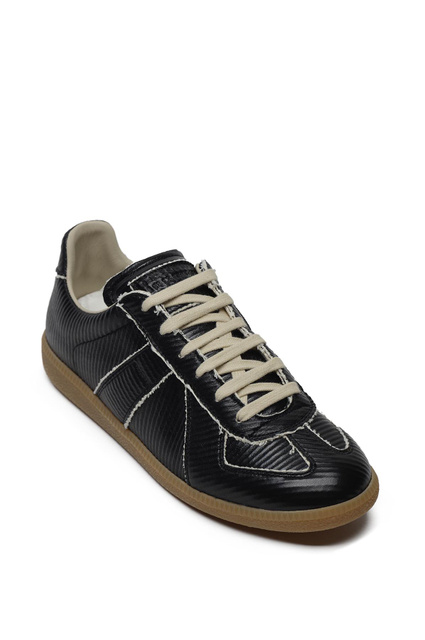 MAISON MARGIELA Bonded Leather Replica Sneakers Black - 2