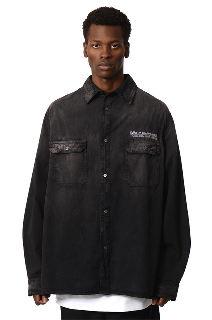 WILLY CHAVARRIA Cordoran Shirt Washed Black - 1