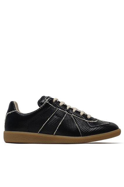MAISON MARGIELA Bonded Leather Replica Sneakers Black - 1