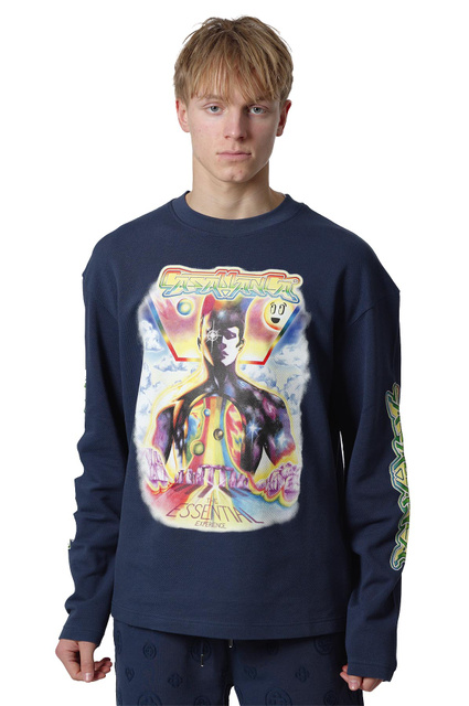 CASABLANCA Essential Experience LS T-shirt Navy - 1