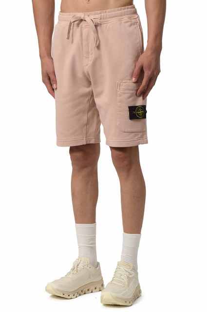 STONE ISLAND 6200012 Organic Cotton Fleece Shorts Antique Rose - 1