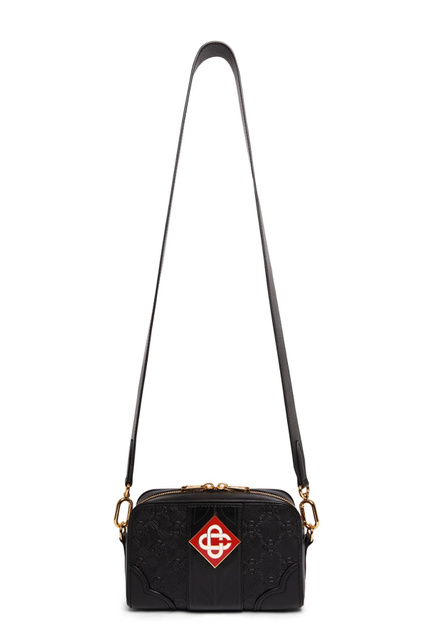 CASABLANCA Monogram Crossbody Leather Bag Black  - 3