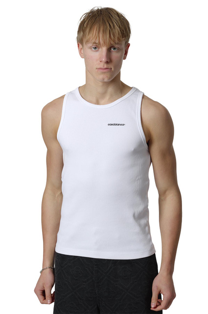 CASABLANCA Ribbed Tank Top White - 1