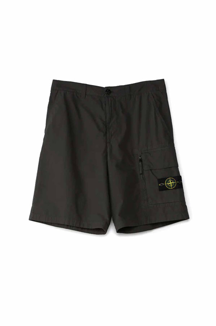 STONE ISLAND L100l08 Stretch Cotton Tela 'Paracadute' Shorts Lead Grey - 1
