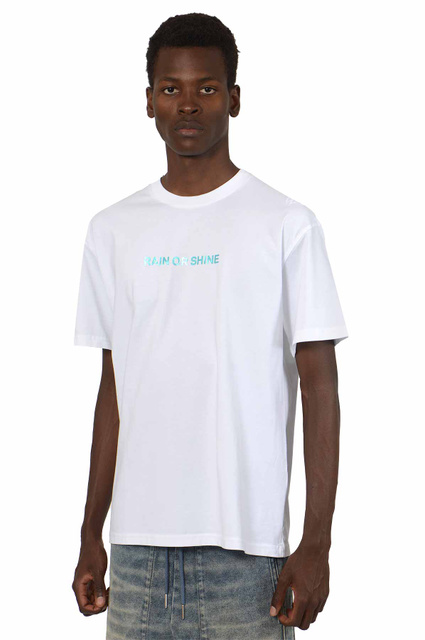 T-shirt WRONG WEATHER Rain Or Shine Branco/Turquesa - 3