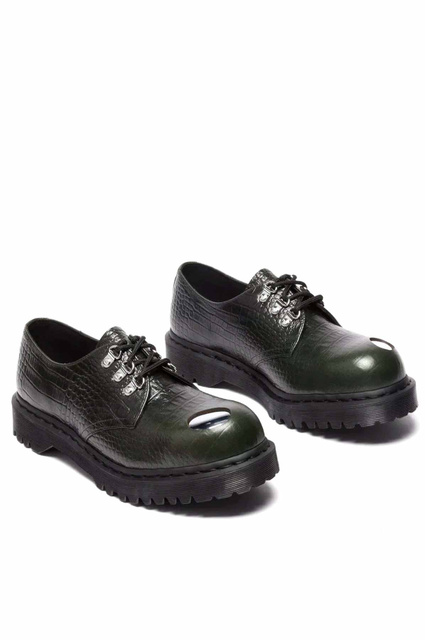 DR. MARTENS 1461 Steel Toe 3-Eye Shoes Green - 3