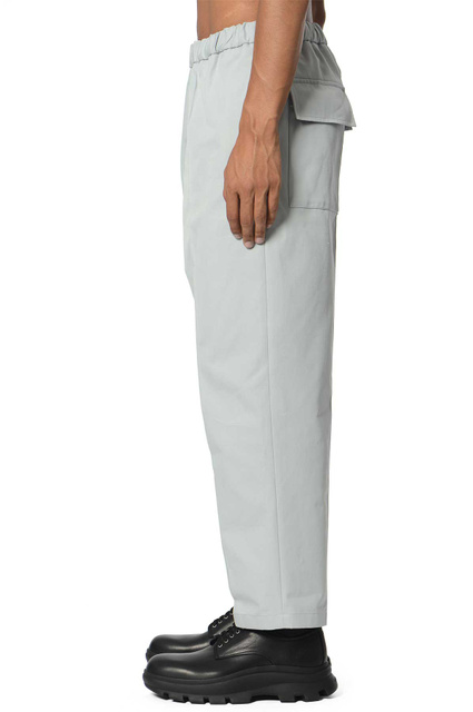 JIL SANDER Relaxed Cropped Trousers Sky Grey  - 4