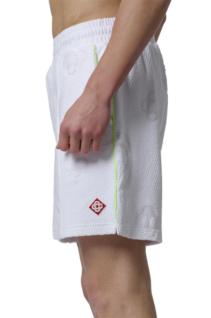 CASABLANCA Towelling Monogram Shorts White - 3