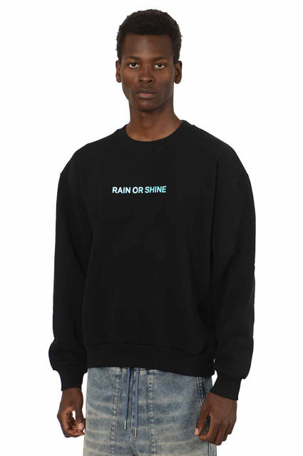 Sweatshirt WRONG WEATHER Rain Or Shine Preto/Turquesa - 3