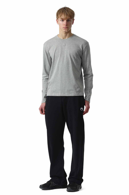 MARINE SERRE Moon Logo Jersey Long Sleeve T-shirt Melange Grey - 2