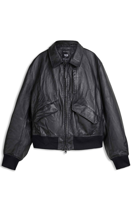 Y-3 Leather Bomber Jacket - 1