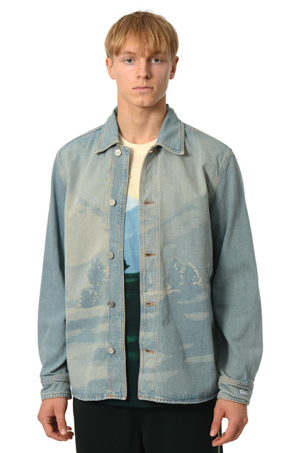 LACOSTE Denim Overshirt with Landscape Pattern - 1