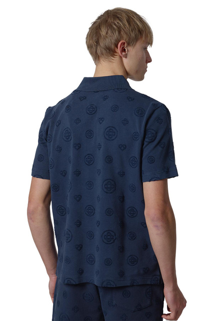 CASABLANCA Monogram Polo-Shirt Navy  - 3
