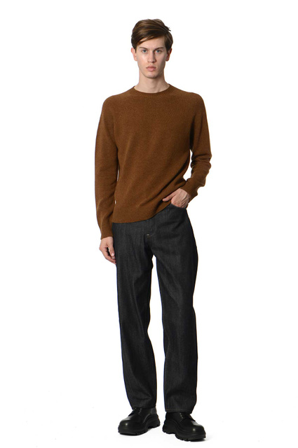 JIL SANDER Camisola fina de caxemira e merino castanha - 2