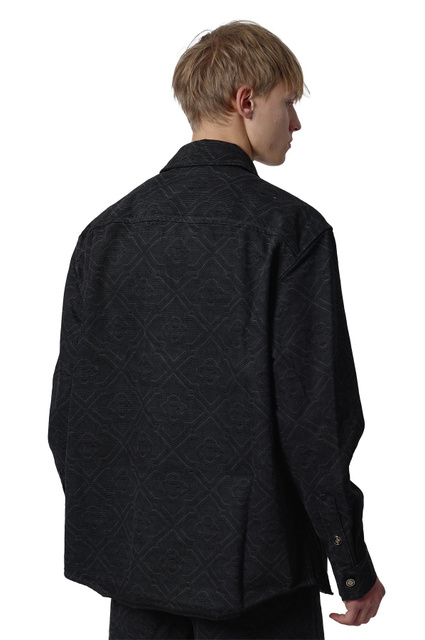 CASABLANCA Laser Monogram Denim Shirt Black  - 3