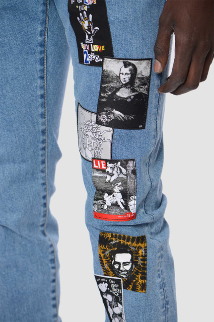 KIDILL X EDWIN Slim Patch Blue Jeans - 4