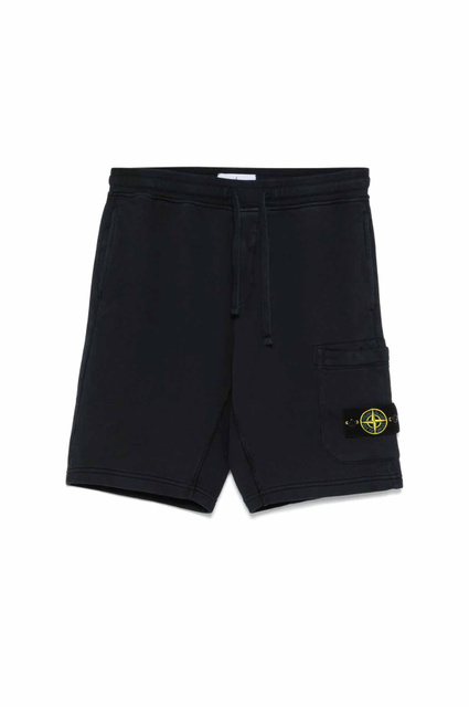STONE ISLAND 6200011 Organic Cotton Fleece Shorts Black - 1