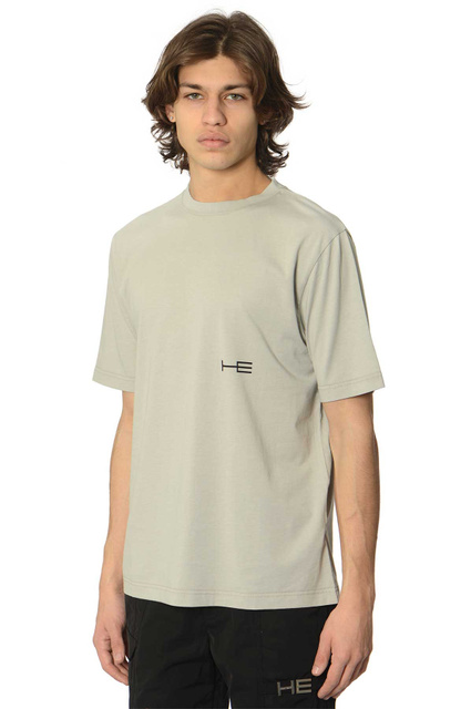 HELIOT EMIL HE Logo T-shirt Light Grey - 1