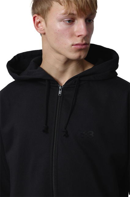 Y-3 Brushed Fleece Hooded Zip Jacket Black - 4