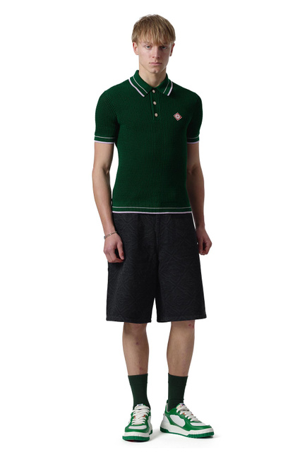 CASABLANCA Crochet Polo-Shirt Green - 2