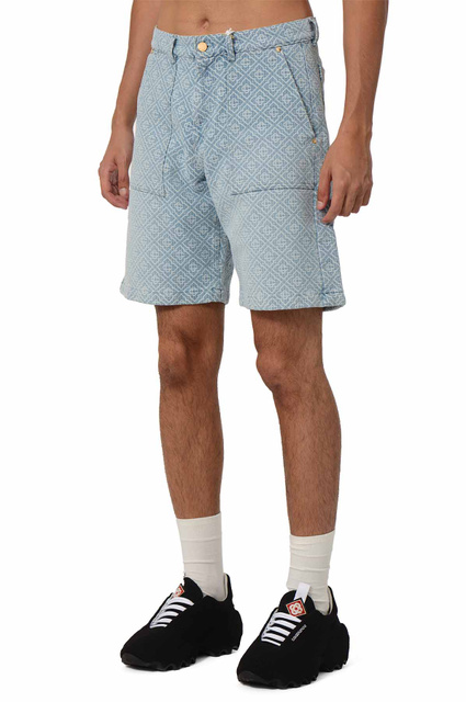 CASABLANCA Monogram Jean Shorts Light Blue - 1