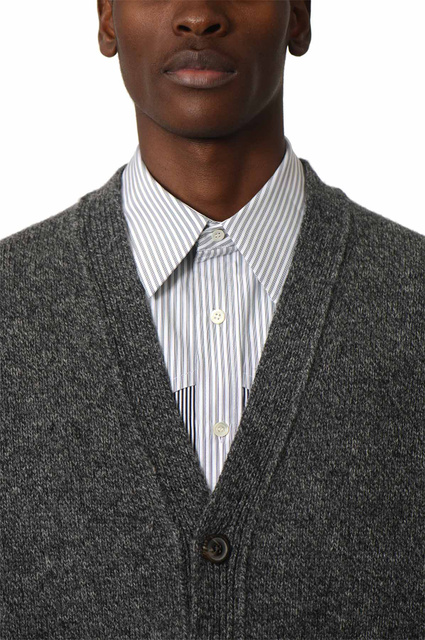 MAISON MARGIELA Shetland Wool Knit Cardigan Dark Grey - 5