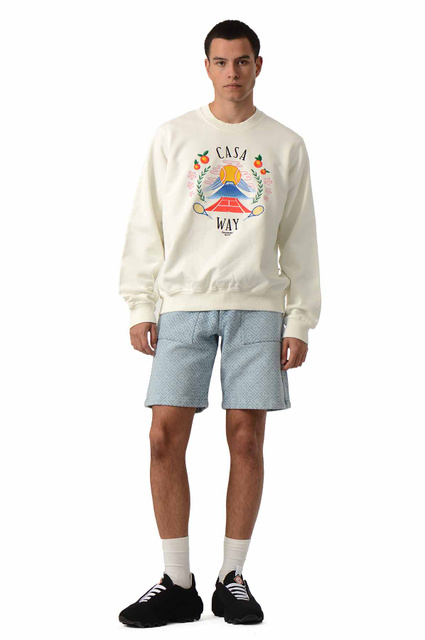 CASABLANCA Monogram Jean Shorts Light Blue - 2