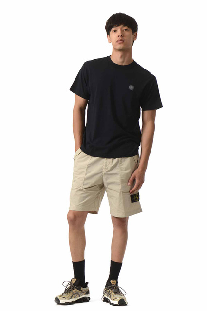 STONE ISLAND L100009 Stretch Cotton Tela 'Paracadute' Shorts Sand - 2