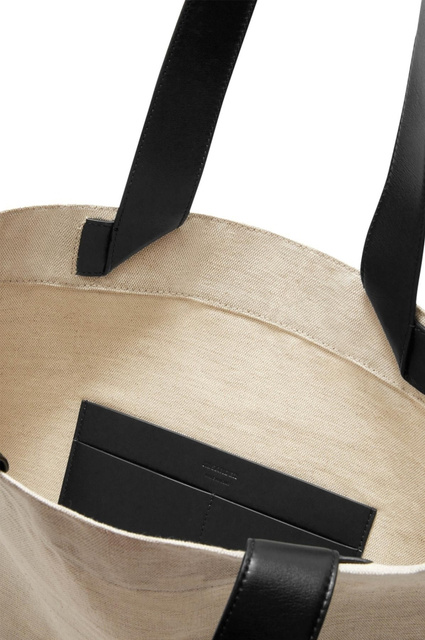 JIL SANDER Large Flat Tote Bag Natural - 4