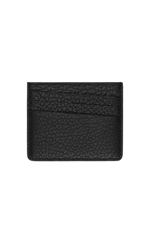 MAISON MARGIELA Grained Leather Card Holder Black - 2