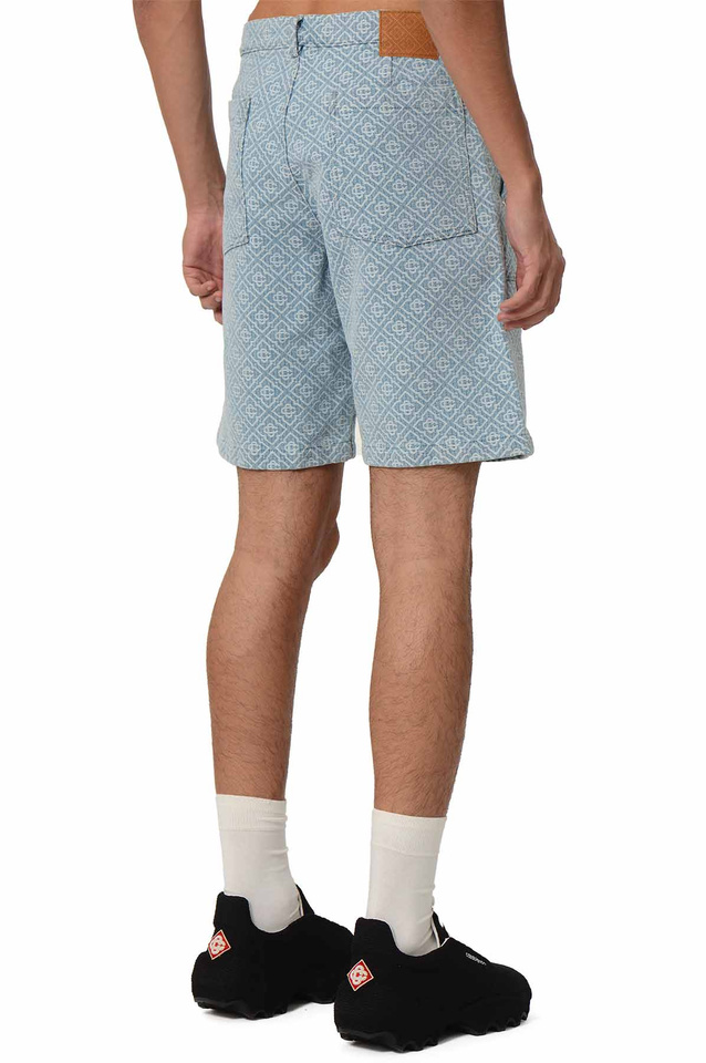 CASABLANCA Monogram Jean Shorts Light Blue - 4