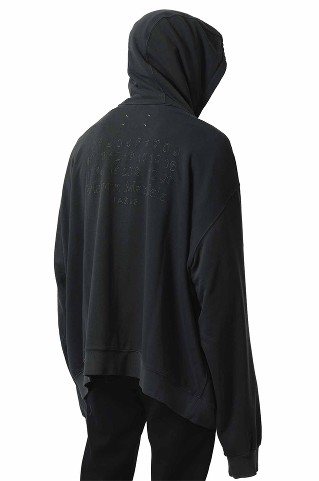 MAISON MARGIELA Casaco com capuz com logótipo numérico Carvão vegetal - 4