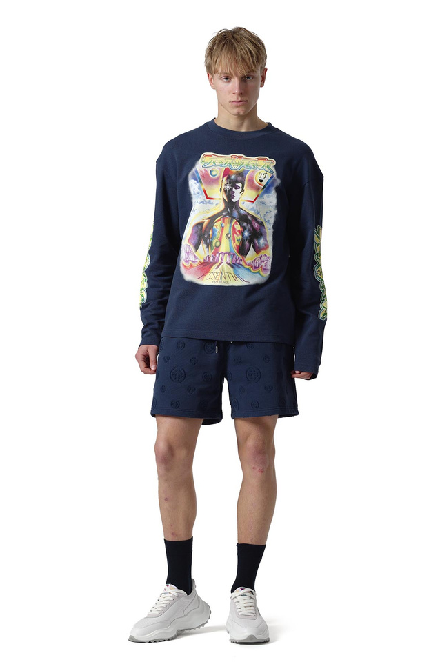 CASABLANCA Monogram Sweatshort Navy  - 2