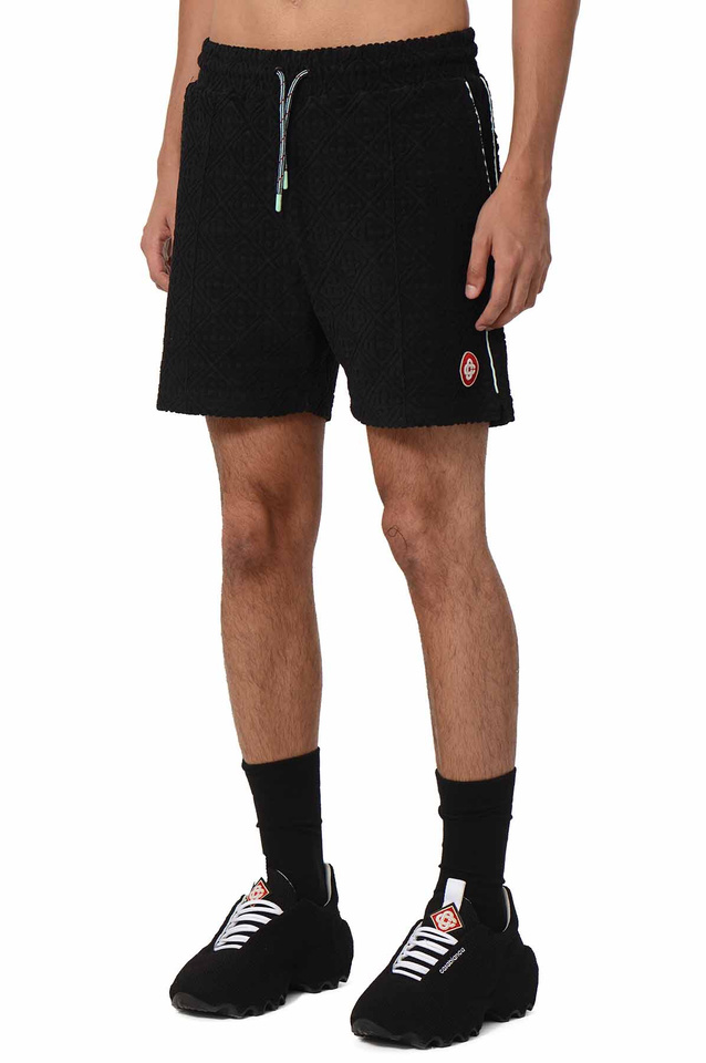 CASABLANCA Monogram Jacquard Towelling Shorts Black - 1