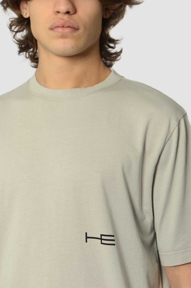 HELIOT EMIL HE Logo T-shirt Light Grey - 3