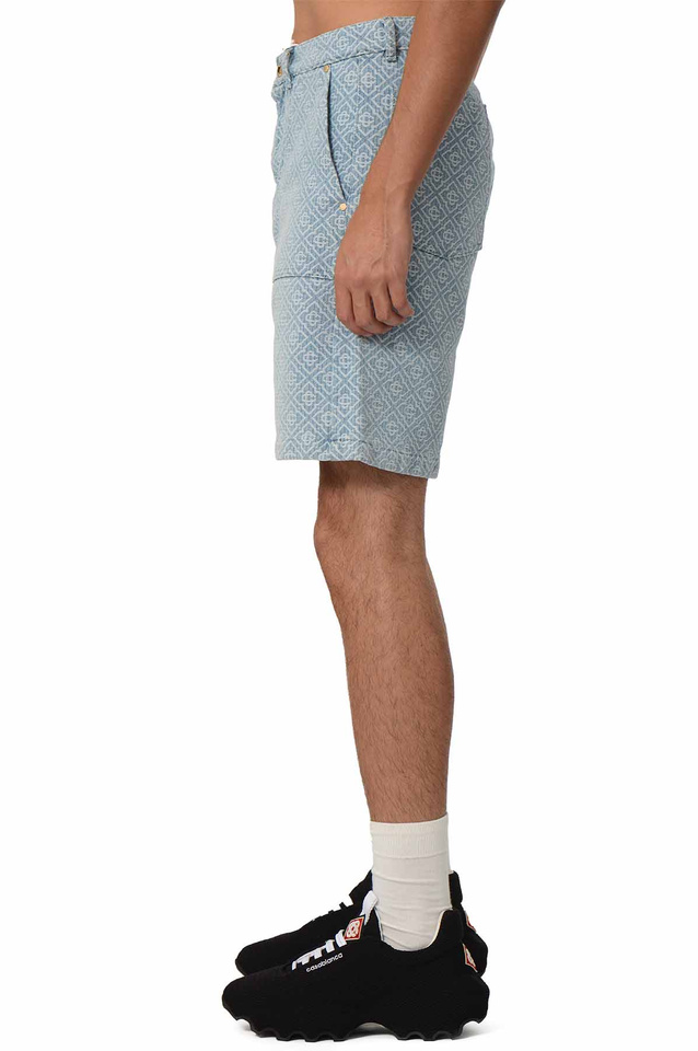 CASABLANCA Monogram Jean Shorts Light Blue - 3