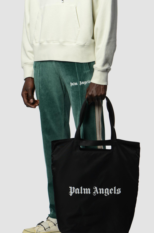 PALM ANGELS Black Logo Shopper Bag - 4