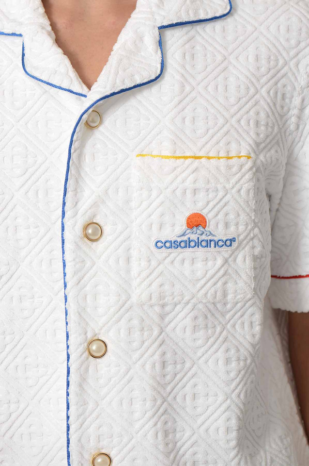 CASABLANCA Monogram Towelling Shirt White - 4