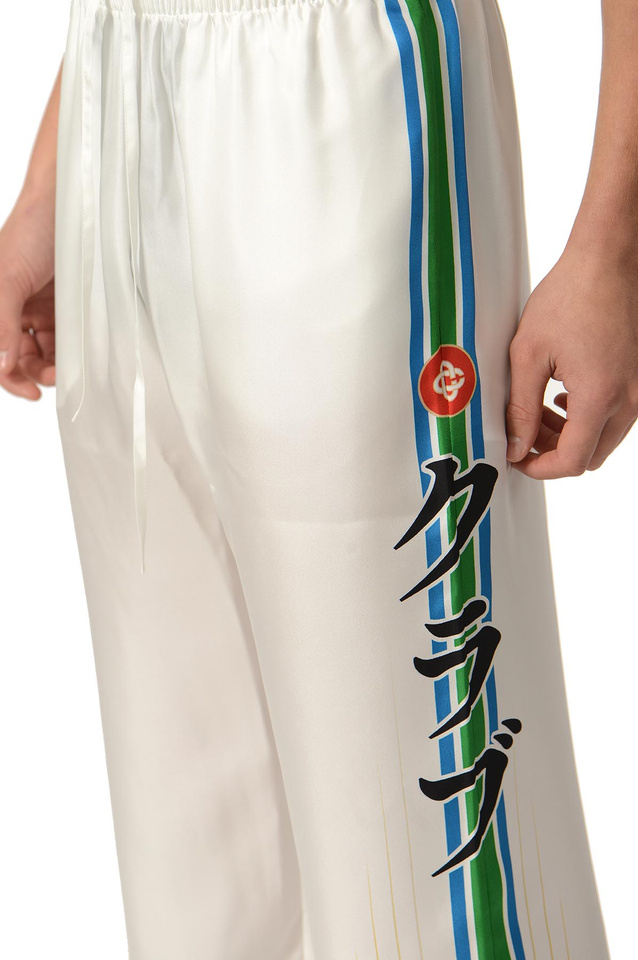 CASABLANCA Bosozoku Silk Trousers White - 5