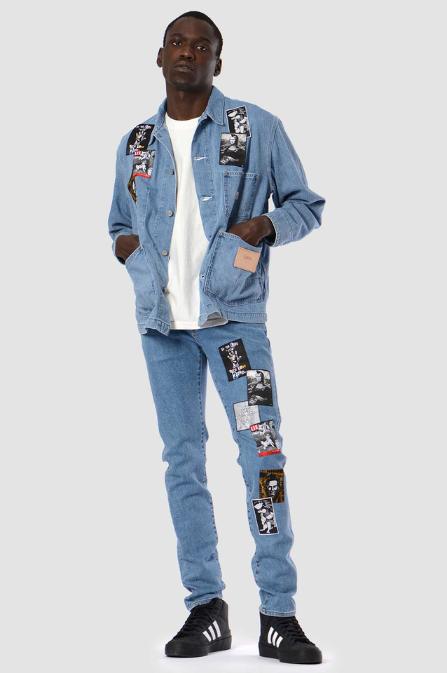 KIDILL X EDWIN Slim Patch Blue Jeans - 3