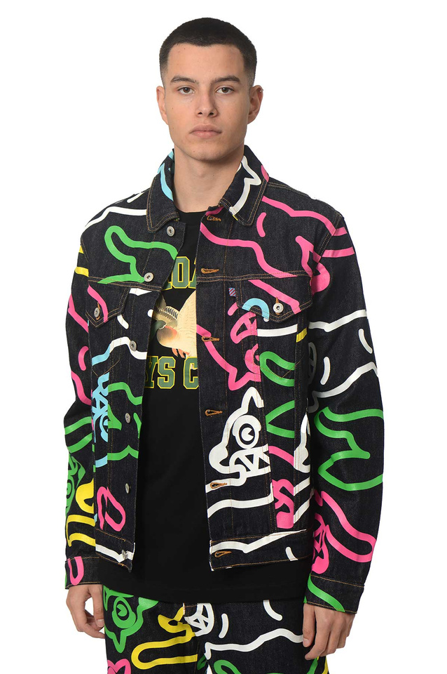 ICECREAM Jumbo Running Dog Multicolor Denim Jacket - 1