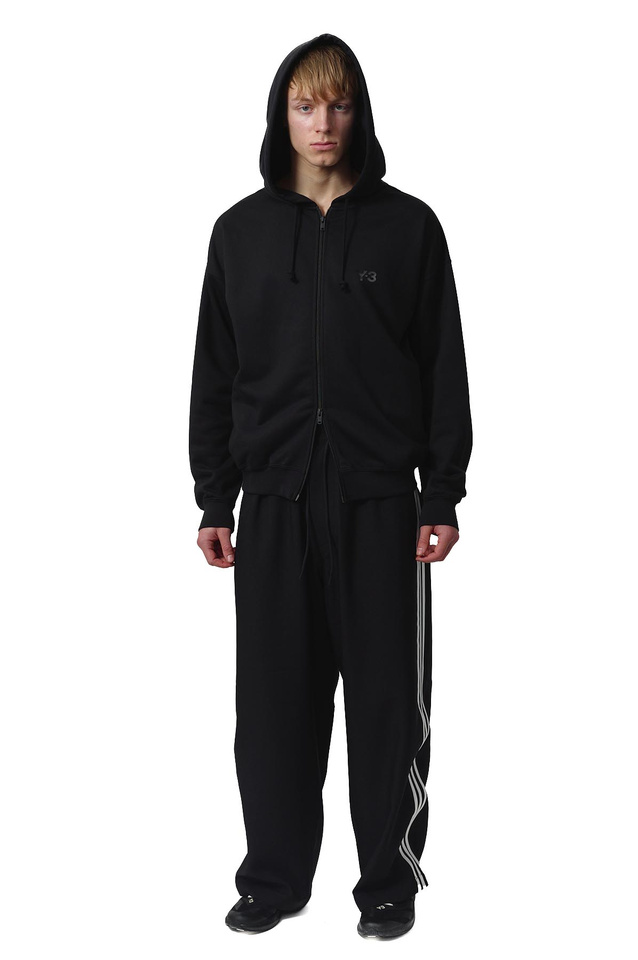 Y-3 Brushed Fleece Hooded Zip Jacket Black - 2
