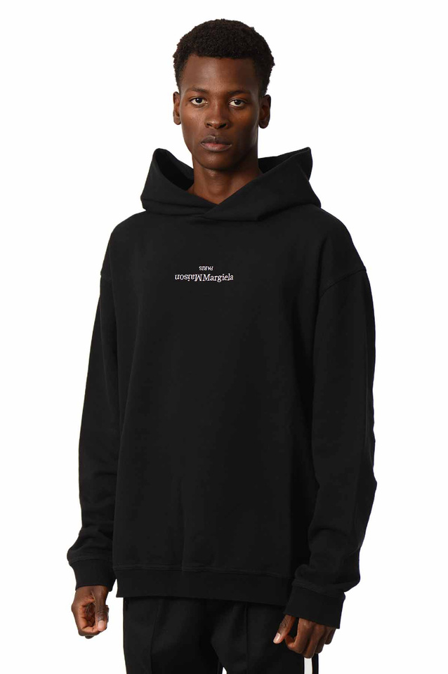 Maison Margiela Logo Hoodie Black - 1