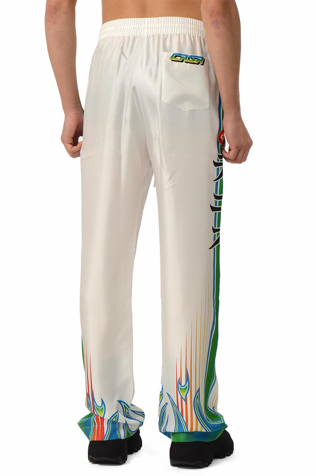 CASABLANCA Bosozoku Silk Trousers White - 4