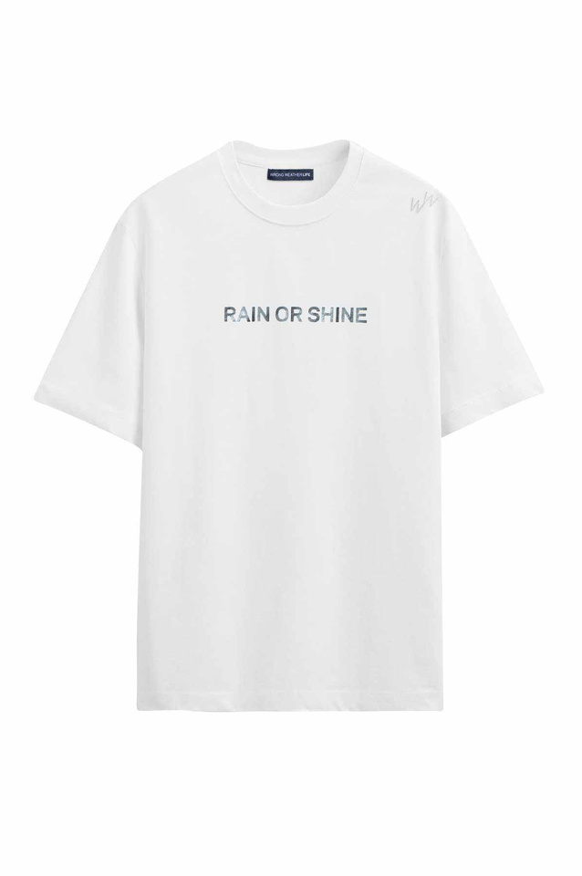 WRONG WEATHER Rain Or Shine T-shirt White/Blue - 1