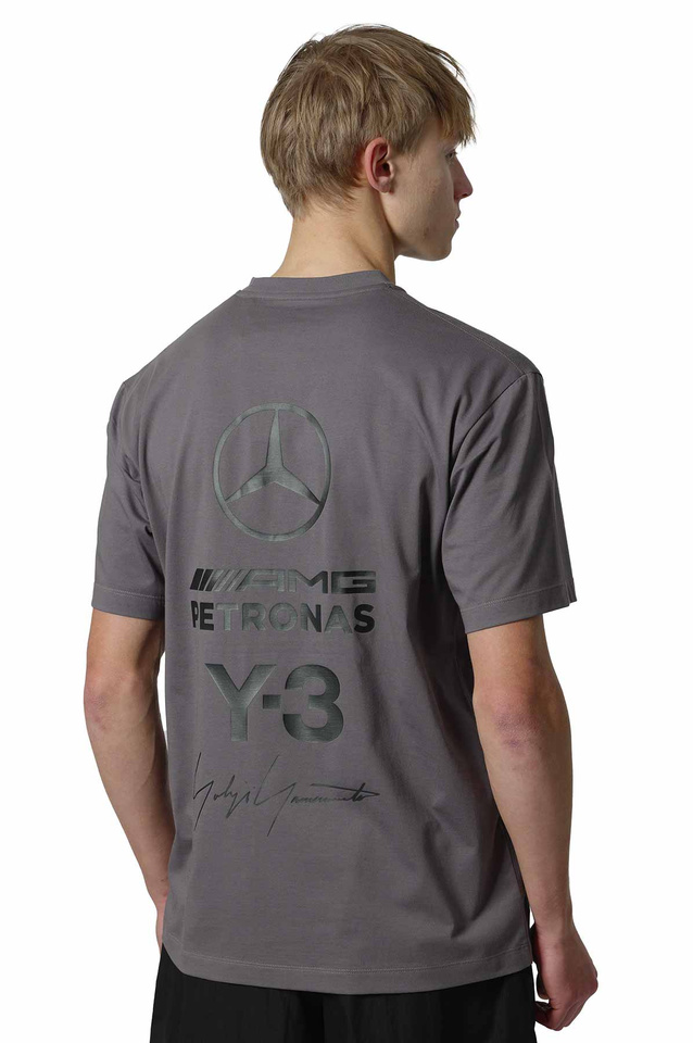 Y-3 x Mercedes AMG Petronas Formula 1 Team Logo Stack T-shirt Granite Grey - 1