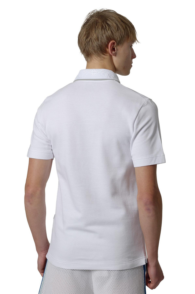 CASABLANCA Embossed Laurel Polo Shirt White - 3