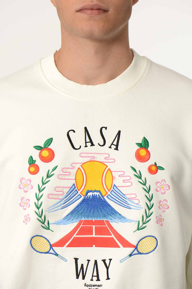 CASABLANCA Casa Way Mountain Sweatshirt White - 4