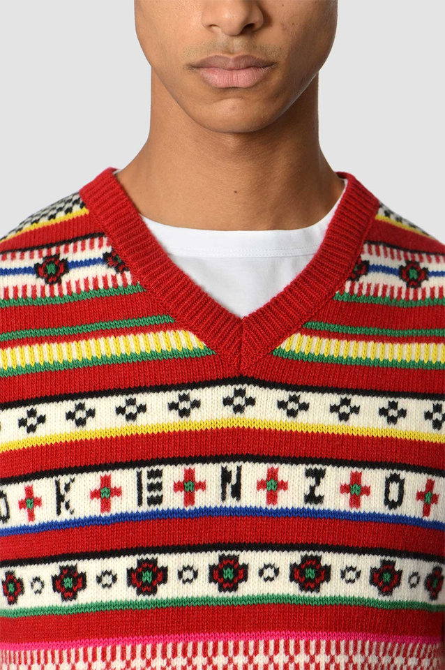 KENZO Fair Isle Jacquard Sweater Vest - 4
