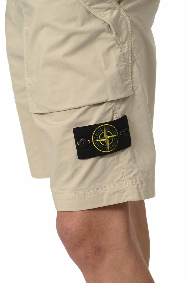 STONE ISLAND L100009 Stretch Cotton Tela 'Paracadute' Shorts Sand - 5